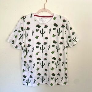 Cactus Man L Printed Cactus Graphi Desert Southwestern Western Syle White Tee